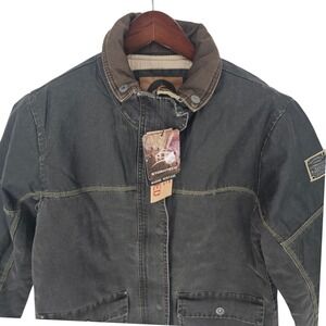 New Stormtech Marine Heritage Womens Large Black Canvas‎ Chore Jacket Barn Coat